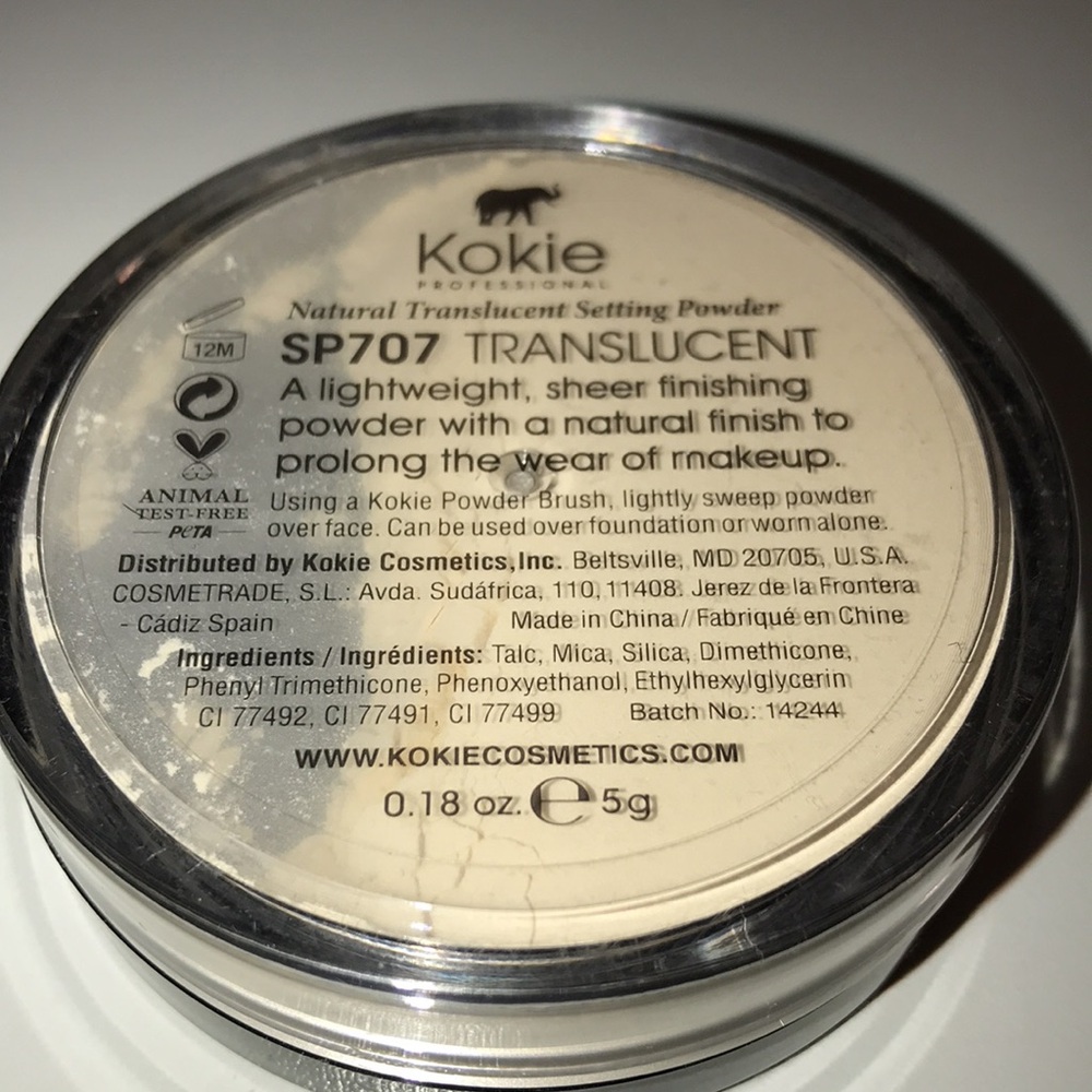 Kokie Professional Loose Setting Translucent Powder NEW - Picture 2 of 6